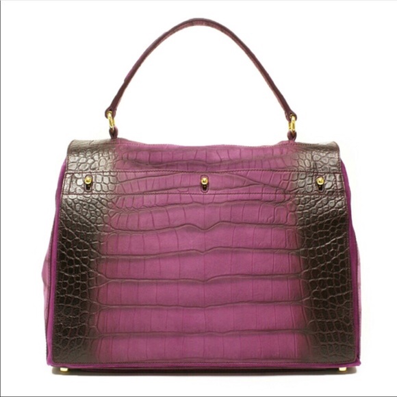 YSL muse two croc embossed satchel - Picture 4 of 8